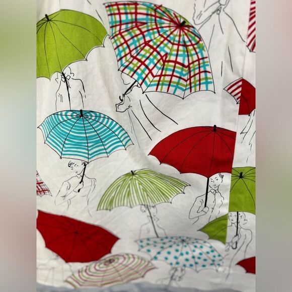 ITW Claude Brown Umbrella Graphic Multicolor Fun Teacher Preppy A-Line Skirt 6 - Picture 5 of 10